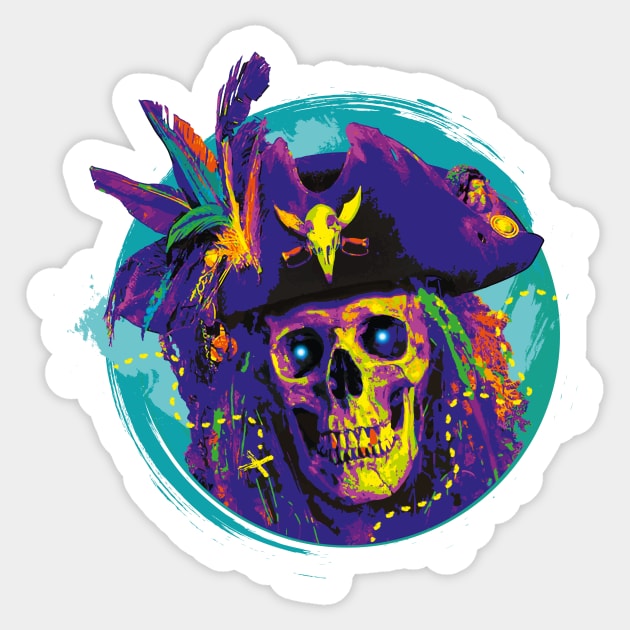 Grinning Undead Pirate Sticker by ArtlifeDesigns